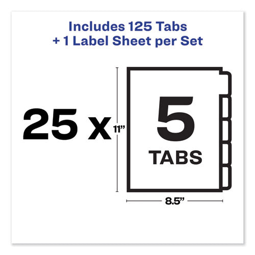 Avery® wholesale. AVERY Print And Apply Index Maker Clear Label Unpunched Dividers, 5-tab, Ltr, 25 Sets. HSD Wholesale: Janitorial Supplies, Breakroom Supplies, Office Supplies.