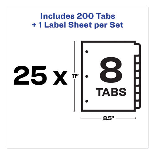 Avery® wholesale. AVERY Print And Apply Index Maker Clear Label Dividers, 8 White Tabs, Letter, 25 Sets. HSD Wholesale: Janitorial Supplies, Breakroom Supplies, Office Supplies.