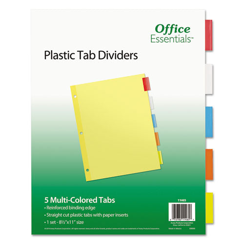 Office Essentials™ wholesale. Plastic Insertable Dividers, 5-tab, Letter. HSD Wholesale: Janitorial Supplies, Breakroom Supplies, Office Supplies.
