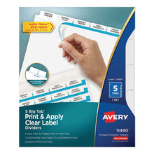 Load image into Gallery viewer, Avery® wholesale. AVERY Print And Apply Index Maker Clear Label Dividers, 5 White Tabs, Letter. HSD Wholesale: Janitorial Supplies, Breakroom Supplies, Office Supplies.