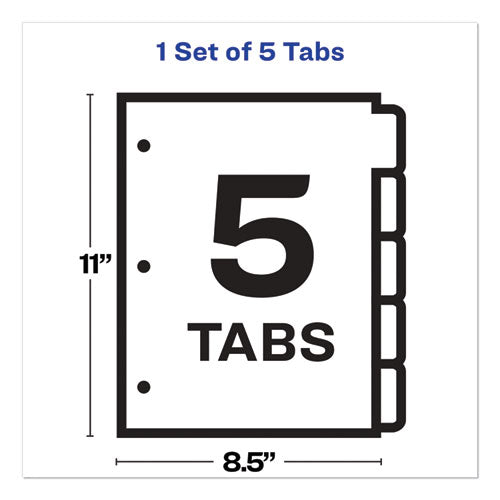 Avery® wholesale. AVERY Print And Apply Index Maker Clear Label Dividers, 5 White Tabs, Letter. HSD Wholesale: Janitorial Supplies, Breakroom Supplies, Office Supplies.