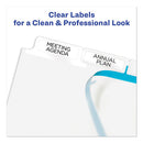 Avery® wholesale. AVERY Print And Apply Index Maker Clear Label Dividers, 5 White Tabs, Letter, 5 Sets. HSD Wholesale: Janitorial Supplies, Breakroom Supplies, Office Supplies.