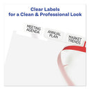Avery® wholesale. AVERY Print And Apply Index Maker Clear Label Dividers, 8 White Tabs, Letter, 5 Sets. HSD Wholesale: Janitorial Supplies, Breakroom Supplies, Office Supplies.