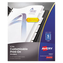 Load image into Gallery viewer, Avery® wholesale. AVERY Customizable Print-on Dividers, 5-tab, Letter. HSD Wholesale: Janitorial Supplies, Breakroom Supplies, Office Supplies.