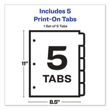 Load image into Gallery viewer, Avery® wholesale. AVERY Customizable Print-on Dividers, 5-tab, Letter. HSD Wholesale: Janitorial Supplies, Breakroom Supplies, Office Supplies.