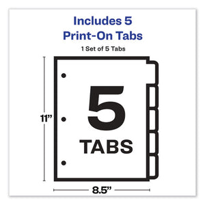 Avery® wholesale. AVERY Customizable Print-on Dividers, 5-tab, Letter. HSD Wholesale: Janitorial Supplies, Breakroom Supplies, Office Supplies.
