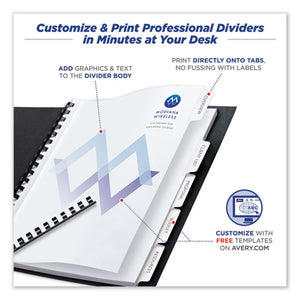 Avery® wholesale. AVERY Customizable Print-on Dividers, 5-tab, Letter, 5 Sets. HSD Wholesale: Janitorial Supplies, Breakroom Supplies, Office Supplies.