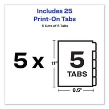 Load image into Gallery viewer, Avery® wholesale. AVERY Customizable Print-on Dividers, 5-tab, Letter, 5 Sets. HSD Wholesale: Janitorial Supplies, Breakroom Supplies, Office Supplies.