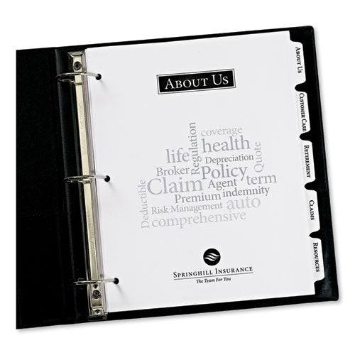 Avery® wholesale. AVERY Customizable Print-on Dividers, Letter, 5-tabs-set, 25 Sets-pack. HSD Wholesale: Janitorial Supplies, Breakroom Supplies, Office Supplies.