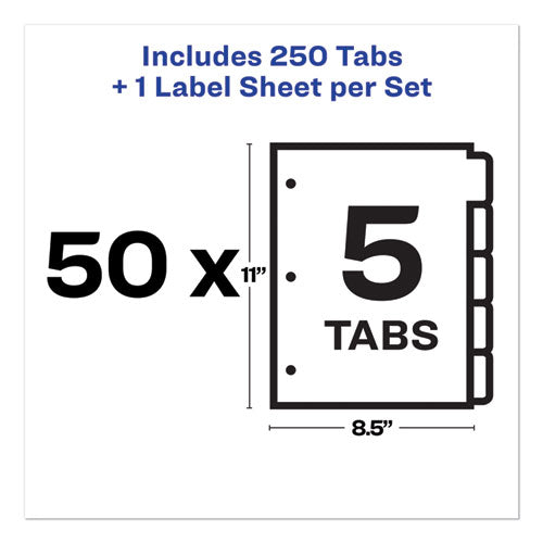 Avery® wholesale. AVERY Print And Apply Index Maker Clear Label Dividers, 5 White Tabs, Letter, 50 Sets. HSD Wholesale: Janitorial Supplies, Breakroom Supplies, Office Supplies.