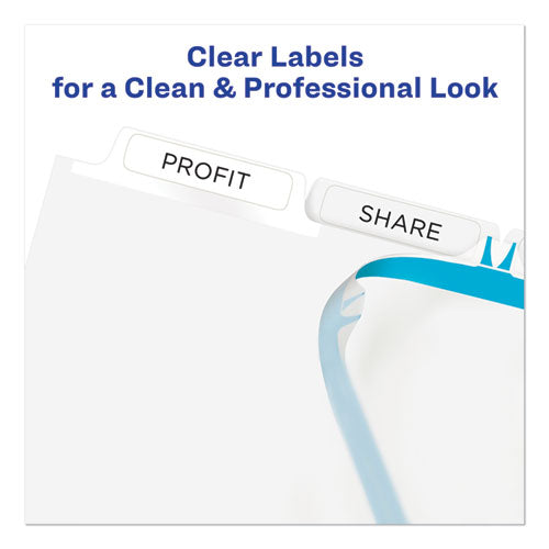 Avery® wholesale. AVERY Print And Apply Index Maker Clear Label Dividers, 5 White Tabs, Letter, 50 Sets. HSD Wholesale: Janitorial Supplies, Breakroom Supplies, Office Supplies.