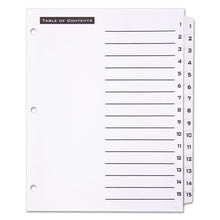 Load image into Gallery viewer, Office Essentials™ wholesale. Table &#39;n Tabs Dividers, 15-tab, 1 To 15, 11 X 8.5, White, 1 Set. HSD Wholesale: Janitorial Supplies, Breakroom Supplies, Office Supplies.