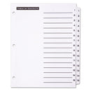 Office Essentials™ wholesale. Table 'n Tabs Dividers, 15-tab, 1 To 15, 11 X 8.5, White, 1 Set. HSD Wholesale: Janitorial Supplies, Breakroom Supplies, Office Supplies.