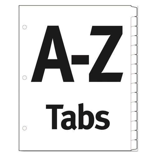 Office Essentials™ wholesale. Table 'n Tabs Dividers, 26-tab, A To Z, 11 X 8.5, White, 1 Set. HSD Wholesale: Janitorial Supplies, Breakroom Supplies, Office Supplies.