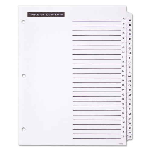 Office Essentials™ wholesale. Table 'n Tabs Dividers, 26-tab, A To Z, 11 X 8.5, White, 1 Set. HSD Wholesale: Janitorial Supplies, Breakroom Supplies, Office Supplies.