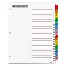 Load image into Gallery viewer, Office Essentials™ wholesale. Table &#39;n Tabs Dividers, 31-tab, 1 To 31, 11 X 8.5, White, 1 Set. HSD Wholesale: Janitorial Supplies, Breakroom Supplies, Office Supplies.