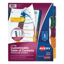 Avery® wholesale. AVERY Customizable Table Of Contents Ready Index Dividers With Multicolor Tabs, 5-tab, 1 To 5, 11 X 8.5, Translucent, 1 Set. HSD Wholesale: Janitorial Supplies, Breakroom Supplies, Office Supplies.