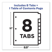 Load image into Gallery viewer, Avery® wholesale. AVERY Customizable Table Of Contents Ready Index Dividers With Multicolor Tabs, 8-tab, 1 To 8, 11 X 8.5, Translucent, 1 Set. HSD Wholesale: Janitorial Supplies, Breakroom Supplies, Office Supplies.