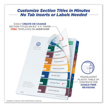 Load image into Gallery viewer, Avery® wholesale. AVERY Customizable Table Of Contents Ready Index Dividers With Multicolor Tabs, 8-tab, 1 To 8, 11 X 8.5, Translucent, 1 Set. HSD Wholesale: Janitorial Supplies, Breakroom Supplies, Office Supplies.