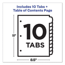 Load image into Gallery viewer, Avery® wholesale. AVERY Customizable Table Of Contents Ready Index Dividers With Multicolor Tabs, 10-tab, 1 To 10, 11 X 8.5, Translucent, 1 Set. HSD Wholesale: Janitorial Supplies, Breakroom Supplies, Office Supplies.