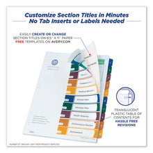 Load image into Gallery viewer, Avery® wholesale. AVERY Customizable Table Of Contents Ready Index Dividers With Multicolor Tabs, 10-tab, 1 To 10, 11 X 8.5, Translucent, 1 Set. HSD Wholesale: Janitorial Supplies, Breakroom Supplies, Office Supplies.