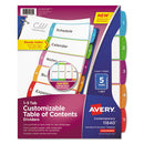 Avery® wholesale. AVERY Customizable Toc Ready Index Multicolor Dividers, 1-5, Letter. HSD Wholesale: Janitorial Supplies, Breakroom Supplies, Office Supplies.