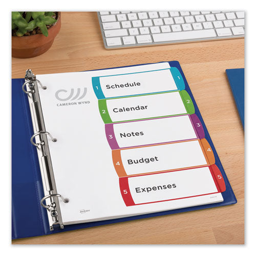 Avery® wholesale. AVERY Customizable Toc Ready Index Multicolor Dividers, 1-5, Letter. HSD Wholesale: Janitorial Supplies, Breakroom Supplies, Office Supplies.