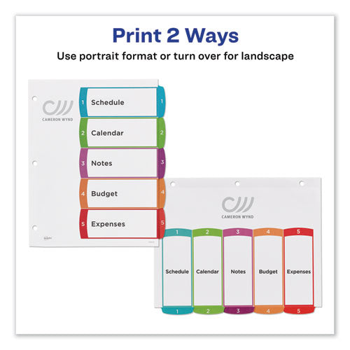 Avery® wholesale. AVERY Customizable Toc Ready Index Multicolor Dividers, 1-5, Letter. HSD Wholesale: Janitorial Supplies, Breakroom Supplies, Office Supplies.