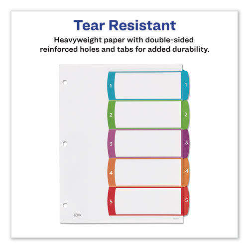 Avery® wholesale. AVERY Customizable Toc Ready Index Multicolor Dividers, 1-5, Letter. HSD Wholesale: Janitorial Supplies, Breakroom Supplies, Office Supplies.