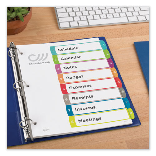 Avery® wholesale. AVERY Customizable Toc Ready Index Multicolor Dividers, 1-8, Letter. HSD Wholesale: Janitorial Supplies, Breakroom Supplies, Office Supplies.