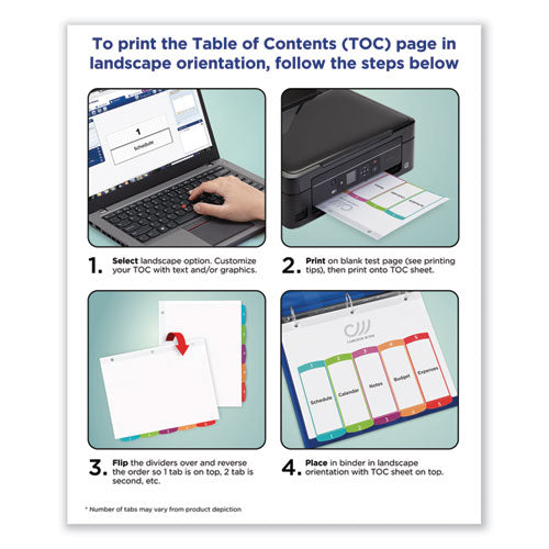 Avery® wholesale. AVERY Customizable Toc Ready Index Multicolor Dividers, 1-8, Letter. HSD Wholesale: Janitorial Supplies, Breakroom Supplies, Office Supplies.