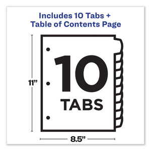 Avery® wholesale. AVERY Customizable Toc Ready Index Multicolor Dividers, 1-10, Letter. HSD Wholesale: Janitorial Supplies, Breakroom Supplies, Office Supplies.