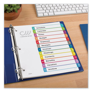 Avery® wholesale. AVERY Customizable Toc Ready Index Multicolor Dividers, 1-12, Letter. HSD Wholesale: Janitorial Supplies, Breakroom Supplies, Office Supplies.