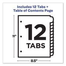 Load image into Gallery viewer, Avery® wholesale. AVERY Customizable Toc Ready Index Multicolor Dividers, 1-12, Letter. HSD Wholesale: Janitorial Supplies, Breakroom Supplies, Office Supplies.