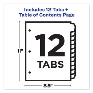 Avery® wholesale. AVERY Customizable Toc Ready Index Multicolor Dividers, 1-12, Letter. HSD Wholesale: Janitorial Supplies, Breakroom Supplies, Office Supplies.