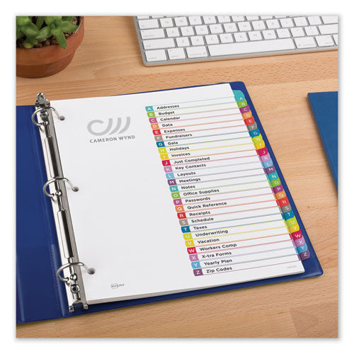 Avery® wholesale. AVERY Customizable Toc Ready Index Multicolor Dividers, A-z, Letter. HSD Wholesale: Janitorial Supplies, Breakroom Supplies, Office Supplies.