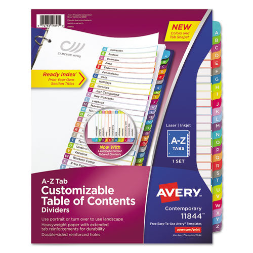 Avery® wholesale. AVERY Customizable Toc Ready Index Multicolor Dividers, A-z, Letter. HSD Wholesale: Janitorial Supplies, Breakroom Supplies, Office Supplies.