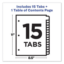 Load image into Gallery viewer, Avery® wholesale. AVERY Customizable Toc Ready Index Multicolor Dividers, 1-15, Letter. HSD Wholesale: Janitorial Supplies, Breakroom Supplies, Office Supplies.