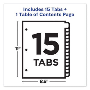 Avery® wholesale. AVERY Customizable Toc Ready Index Multicolor Dividers, 1-15, Letter. HSD Wholesale: Janitorial Supplies, Breakroom Supplies, Office Supplies.