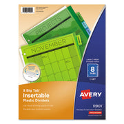 Avery® wholesale. AVERY Insertable Big Tab Plastic Dividers, 8-tab, 11 X 8.5, Assorted, 1 Set. HSD Wholesale: Janitorial Supplies, Breakroom Supplies, Office Supplies.