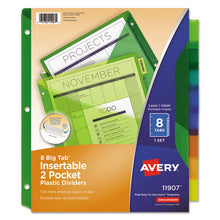 Load image into Gallery viewer, Avery® wholesale. AVERY Insertable Big Tab Plastic 2-pocket Dividers, 8-tab, 11.13 X 9.25, Assorted, 1 Set. HSD Wholesale: Janitorial Supplies, Breakroom Supplies, Office Supplies.