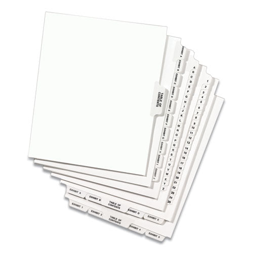 Avery® wholesale. AVERY Preprinted Legal Exhibit Side Tab Index Dividers, Avery Style, 10-tab, 4, 11 X 8.5, White, 25-pack. HSD Wholesale: Janitorial Supplies, Breakroom Supplies, Office Supplies.