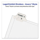 Avery® wholesale. AVERY Preprinted Legal Exhibit Side Tab Index Dividers, Avery Style, 10-tab, 8, 11 X 8.5, White, 25-pack. HSD Wholesale: Janitorial Supplies, Breakroom Supplies, Office Supplies.