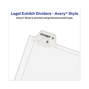 Avery® wholesale. Avery-style Preprinted Legal Bottom Tab Divider, Exhibit A, Letter, White, 25-pk. HSD Wholesale: Janitorial Supplies, Breakroom Supplies, Office Supplies.