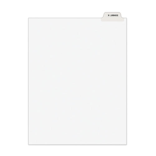 Avery® wholesale. Avery-style Preprinted Legal Bottom Tab Divider, Exhibit K, Letter, White, 25-pk. HSD Wholesale: Janitorial Supplies, Breakroom Supplies, Office Supplies.