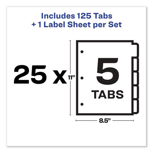 Avery® wholesale. AVERY Print And Apply Index Maker Clear Label Dividers, 5 Color Tabs, Letter, 25 Sets. HSD Wholesale: Janitorial Supplies, Breakroom Supplies, Office Supplies.