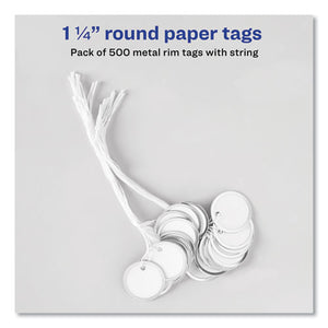 Avery® wholesale. AVERY Heavyweight Stock Metal Rim Tags, 1 1-4 Dia, White, 500-box. HSD Wholesale: Janitorial Supplies, Breakroom Supplies, Office Supplies.