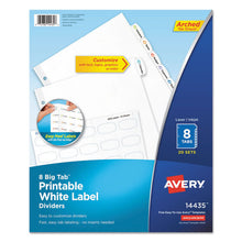 Load image into Gallery viewer, Avery® wholesale. AVERY Big Tab Printable White Label Tab Dividers, 8-tab, Letter, 20 Per Pack. HSD Wholesale: Janitorial Supplies, Breakroom Supplies, Office Supplies.