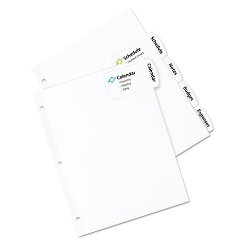 Avery® wholesale. AVERY Big Tab Printable Large White Label Tab Dividers, 5-tab, Letter, 20 Per Pack. HSD Wholesale: Janitorial Supplies, Breakroom Supplies, Office Supplies.
