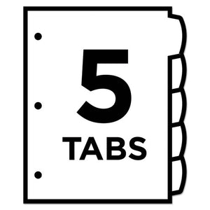 Avery® wholesale. AVERY Big Tab Printable Large White Label Tab Dividers, 5-tab, Letter, 20 Per Pack. HSD Wholesale: Janitorial Supplies, Breakroom Supplies, Office Supplies.